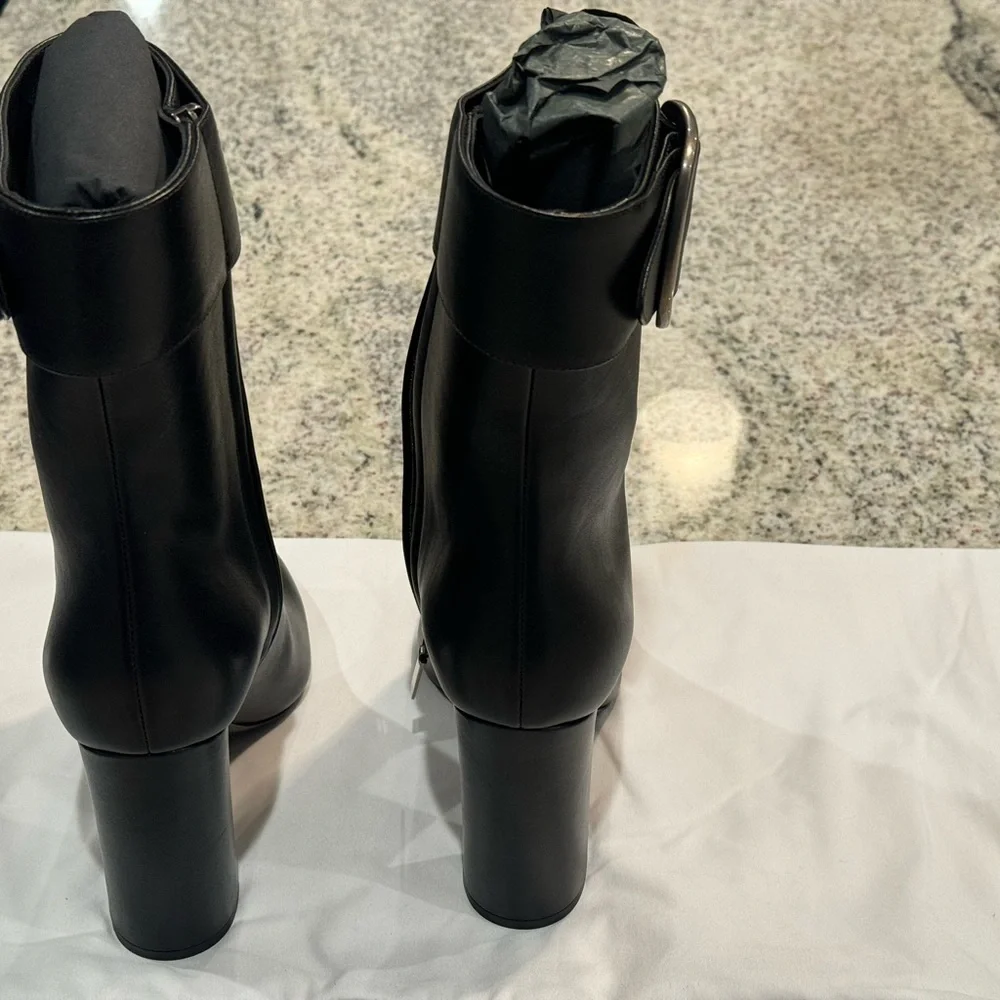 Saint Laurent Black Joplin 105 Buckle Boots Sz 39.5 - Picture 7 of 9